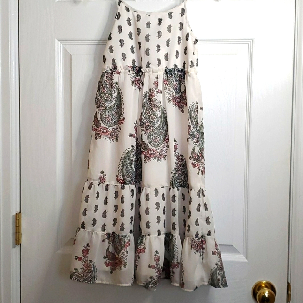 Girls Paisley Long High Low Dress